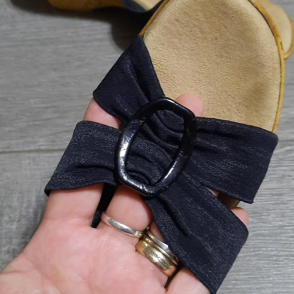 ITALIAN HANDMADE SHOES! Leather & Cork Heeled Sandals From Tuscany Wome…